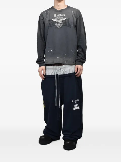 PROTOCOL INDEX distressed paint-splatter sweatshirt