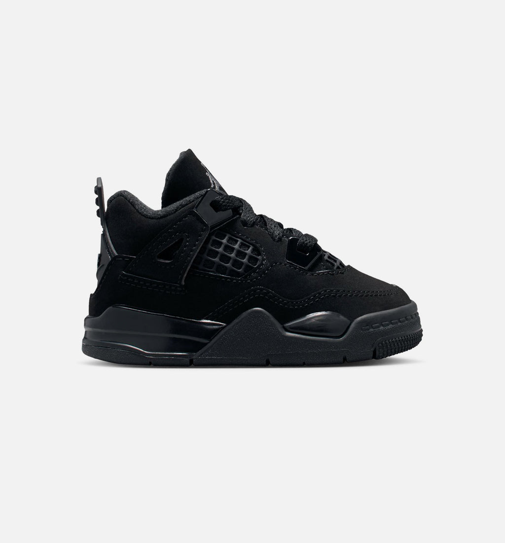 Air Jordan 4 Retro "Black Cat" Infant/Toddler Shoe – Black/Black/Light Graphite