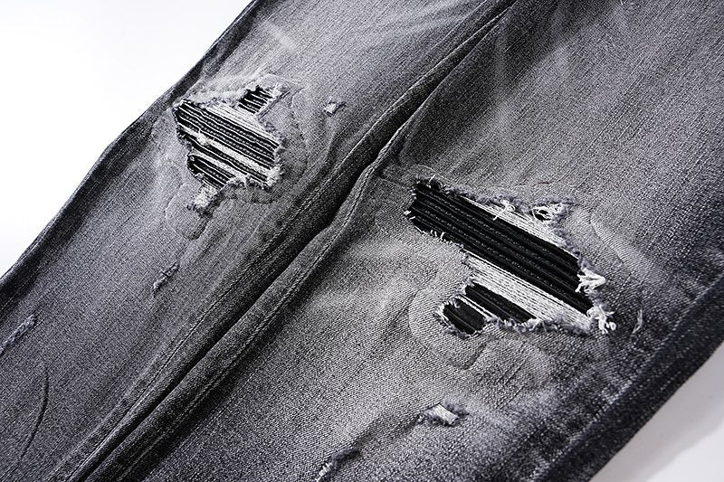 AMIRI Washed Black Distressed Jeans