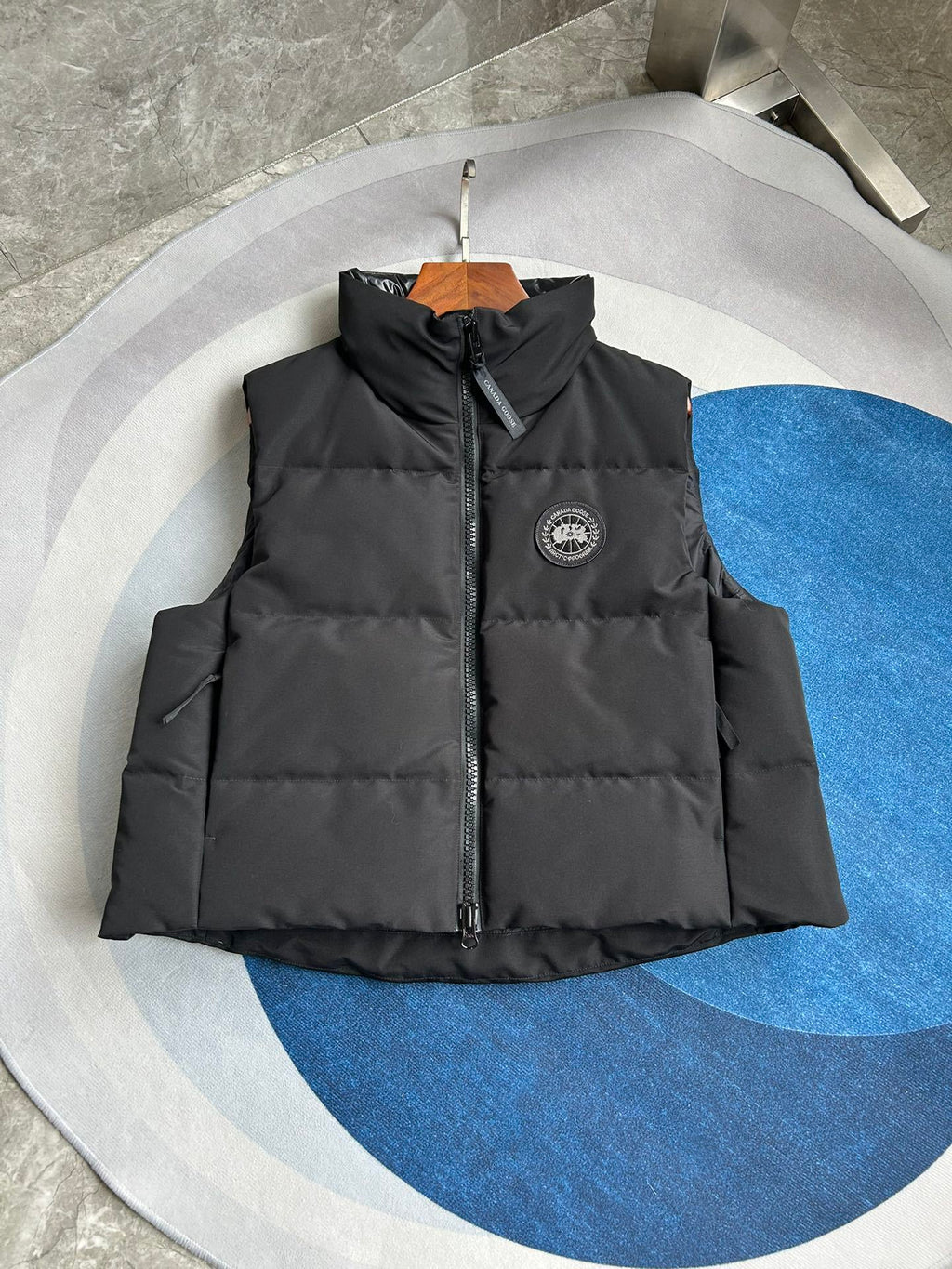 Canada Goose Black Down Vest with Utility Pockets and Tonal Badge