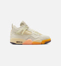 Air Jordan 4 Retro Birds of Paradise Women's Sneakers - Off-White / Metallic Gold / Flax / Orange / Black