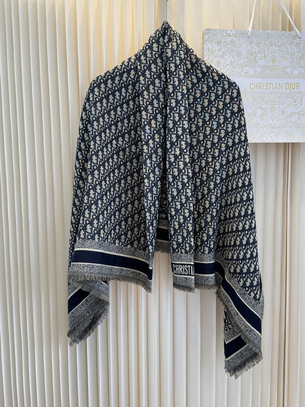 Dior Fringed Patterned Shawl