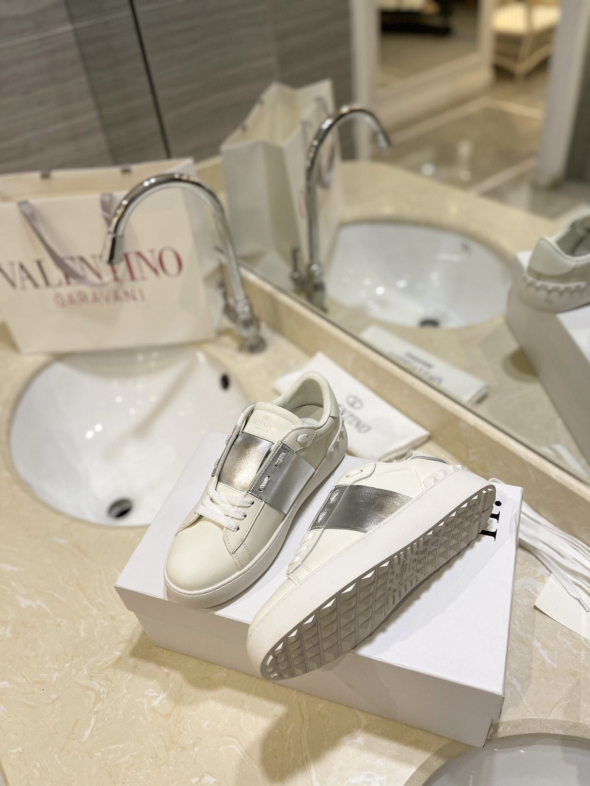 Valentino Studded Low-Top Sneakers